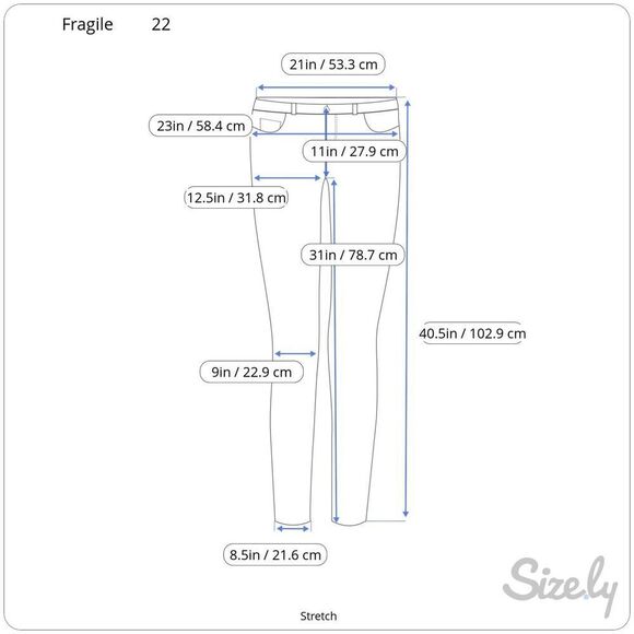 Fragile Straight Leg Blue Jeans Size 22. - Picture 5 of 5